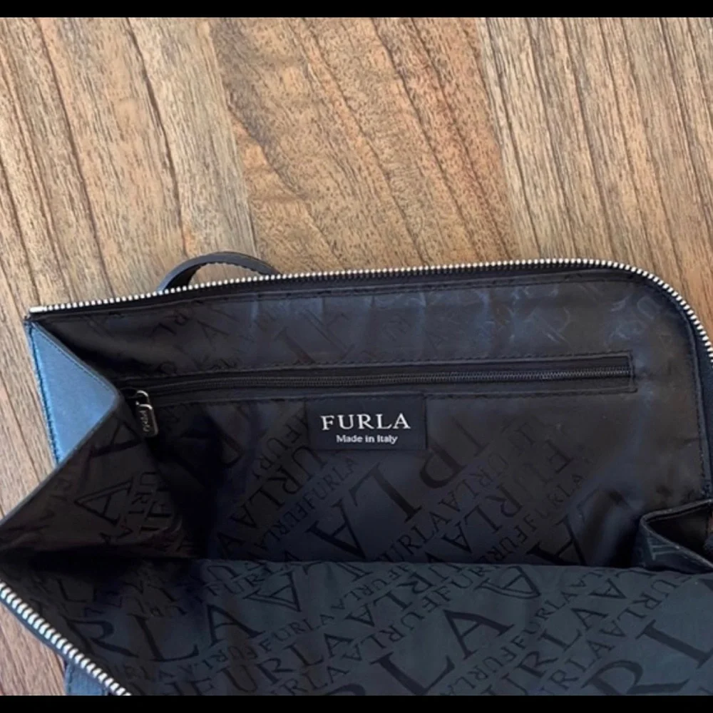 Furla Black Leather Top-Handle Tote